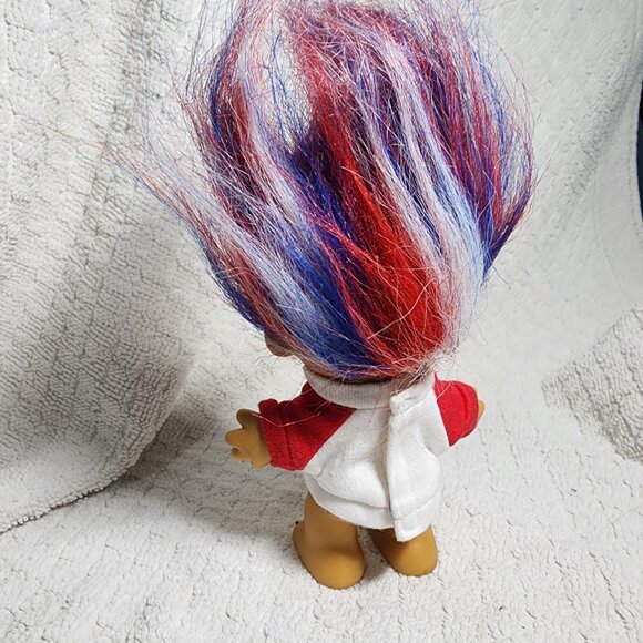 Vintage Russ Troll For President Doll Red White & Blue Hair 5” Item #18704 - Picture 2 of 3